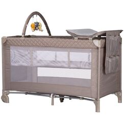 Patut pliabil cu saltea de infasat Chipolino Luna tiramisu, Culoare: Crem, Dimensiuni: 120x60  - ExclusivMAG.ro