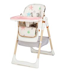 Scaun de masa Juju Eat&Fun, Pink Stars, Culoare: Roz  - ExclusivMAG.ro