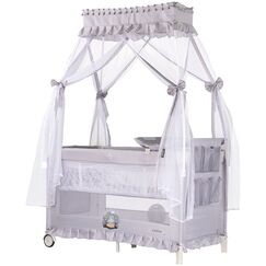 Patut pliabil Chipolino Palace Hippo grey, Culoare: Gri deschis, Dimensiuni: 140x70  - ExclusivMAG.ro