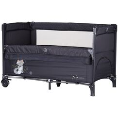Patut pliabil Chipolino Relax anthracite cu laterala culisanta, Culoare: Negru, Dimensiuni: 120x60  - ExclusivMAG.ro