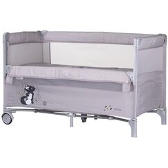 Patut pliabil Chipolino Relax cloud cu laterala culisanta, Culoare: Gri, Dimensiuni: 120x60  - ExclusivMAG.ro