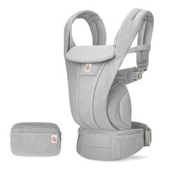 Marsupiu Omni Deluxe Mesh Pearl Grey Ergobaby, Culoare: Gri deschis  - ExclusivMAG.ro