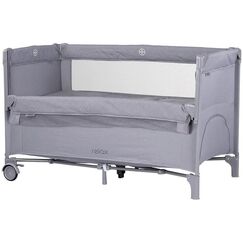Patut pliabil Chipolino Relax cloud linen cu laterala culisanta, Culoare: Gri, Dimensiuni: 120x60  - ExclusivMAG.ro