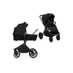 Carucior 2 in 1, Lionelo, Mika Plus, Pana la 22 kg, Negru, Culoare: Negru, Model: 2 in 1  - ExclusivMAG.ro
