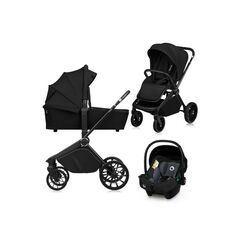 Carucior 3 in 1, Lionelo, Mika Plus, Pana la 22 kg, ECE R129, Negru, Culoare: Negru, Model: 3 in 1  - ExclusivMAG.ro