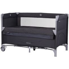 Patut pliabil Chipolino Relax anthracite linen cu laterala culisanta, Culoare: Negru, Dimensiuni: 120x60  - ExclusivMAG.ro