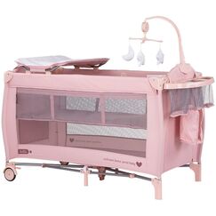 Patut pliabil Chipolino Bella pink marshmallow, Culoare: Roz, Dimensiuni: 120x60  - ExclusivMAG.ro