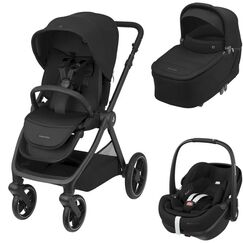 Sistem 3in1 Maxi-Cosi OXFORD Carucior + Landou Sense + Scoica Auto Pebble 360 PRO2 TWILLIC BLACK, Culoare: Negru, Model: 3 in 1  - ExclusivMAG.ro