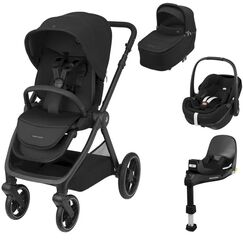 Sistem 4in1 Maxi-Cosi OXFORD Carucior + Landou Sense + Scoica Auto Pebble 360 PRO2 + Baza Auto FAMILYFIX 360 PRO TWILLIC BLACK, Culoare: Negru, Model: 4 in 1  - ExclusivMAG.ro