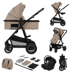 Carucior 3 in 1, Lionelo, Amber, Pana la 22 kg, Bej, Culoare: Bej, Model: 3 in 1  - ExclusivMAG.ro