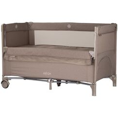 Patut pliabil Chipolino Relax tiramisu linen cu laterala culisanta, Culoare: Crem, Dimensiuni: 120x60  - ExclusivMAG.ro