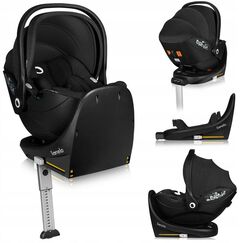 Scoica auto, Lionelo, Moxie, i-Size, Include baza rotativa 360 cu picior de fixare, 40-87 cm, Conform R129, Negru, Culoare: Negru, Grupa: 0-13kg (0 luni - 12 luni)  - ExclusivMAG.ro