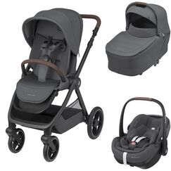 Sistem 3in1 Maxi-Cosi OXFORD Carucior + Landou Sense + Scoica Auto Pebble 360 PRO2 TWILLIC GRAPHITE, Culoare: Gri, Model: 3 in 1  - ExclusivMAG.ro