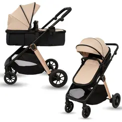Carucior transformabil 2in1, Appekids Elite - Sand, Culoare: Bej, Model: 2 in 1  - ExclusivMAG.ro