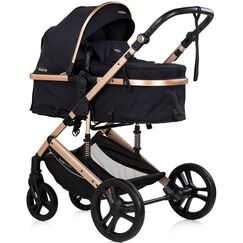 Carucior Chipolino Amore 2 in 1 noir, Culoare: Negru/Auriu, Model: 2 in 1  - ExclusivMAG.ro