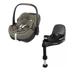 Scaun Auto I-Size Maxi-Cosi PEBBLE 360 PRO2 + Baza Auto FAMILYFIX 360 PRO TWILLIC TRUFFLE, Culoare: Crem, Grupa: 0-13kg (0 luni - 12 luni)  - ExclusivMAG.ro