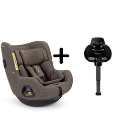 Nuna - Set Scaun auto rotativ i-Size TODL next Chestnut, 40-105 cm + Baza isofix BASE next i-Size pentru TODL next, Culoare: Crem, Grupa: 0-18kg (0 luni - 4 ani)  - ExclusivMAG.ro