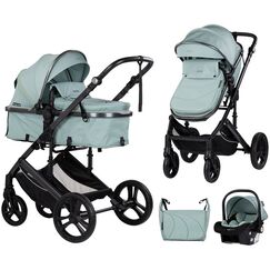 Carucior Chipolino Amore 3 in 1 matcha, Culoare: Turcoaz, Model: 3 in 1  - ExclusivMAG.ro