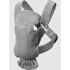 Babybjorn - Marsupiu anatomic Mini, cu multiple pozitii de purtare, Grey, 3D Mesh, Culoare: Gri  - ExclusivMAG.ro