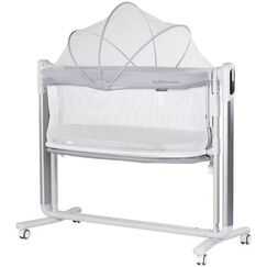 Leagan electric si patut pentru copii Chipolino Ultima cu laterala culisanta grey, Culoare: Gri  - ExclusivMAG.ro