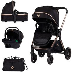 Carucior Chipolino Euphoria 3 in 1 noir, Culoare: Negru, Model: 3 in 1  - ExclusivMAG.ro