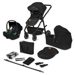 Carucior 3 in 1, Lionelo, Bianka, pana la 22 kg, Negru, Culoare: Negru, Model: 3 in 1  - ExclusivMAG.ro