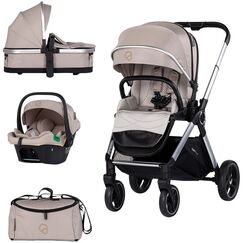 Carucior Chipolino Euphoria 3 in 1 latte, Culoare: Crem, Model: 3 in 1  - ExclusivMAG.ro