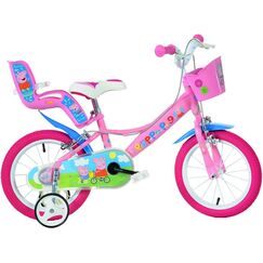 Bicicleta copii Dino Bikes 14" Peppa Pig, Culoare: Mov, Dimensiuni: 14 inch  - ExclusivMAG.ro