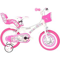 Bicicleta copii Dino Bikes 14" Hello Kitty, Culoare: Alb/Roz, Dimensiuni: 14 inch  - ExclusivMAG.ro