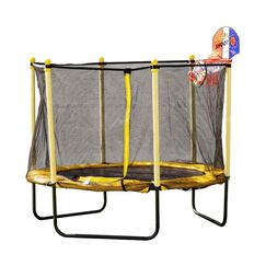 Trambulina Chipolino Sporty 140 cm cu cos baschet yellow  - ExclusivMAG.ro