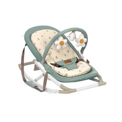 Balansoar Jane Fold, Bara de jucarii si spatar reglabil, Botanic, Culoare: Verde inchis  - ExclusivMAG.ro