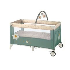 Patut pliant, Jane, Duo Level, Cu roti, Cu arcada cu jucarii, Geanta de transport, Cu doua nivele, Botanic, Culoare: Verde inchis, Dimensiuni: 120x60  - ExclusivMAG.ro