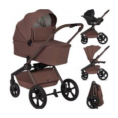 Carucior 3 in 1 Lionelo Freya, Cu scoica ADAC, pana la 22 kg, 0 luni+, Maro, Culoare: Maro, Model: 3 in 1  - ExclusivMAG.ro