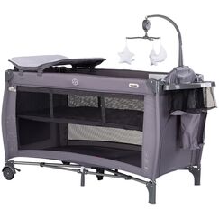 Patut pliabil Chipolino Bella charcoal, Culoare: Gri, Dimensiuni: 120x60  - ExclusivMAG.ro