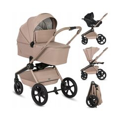 Carucior 3 in 1 Lionelo Freya, Cu scoica ADAC, pana la 22 kg, 0 luni+, Bej, Culoare: Bej, Model: 3 in 1  - ExclusivMAG.ro