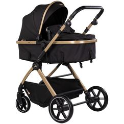 Carucior Chipolino Pearl 2 in 1 noir, Culoare: Negru/Auriu, Model: 2 in 1  - ExclusivMAG.ro