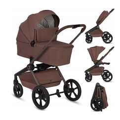 Carucior 2 in 1 Lionelo Freya, pana la 22 kg, 0luni+, Maro, Culoare: Maro, Model: 2 in 1  - ExclusivMAG.ro