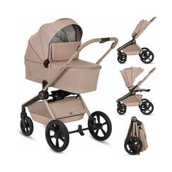 Carucior 2 in 1 Lionelo Freya, pana la 22 kg, 0luni+, Bej, Culoare: Bej, Model: 2 in 1  - ExclusivMAG.ro