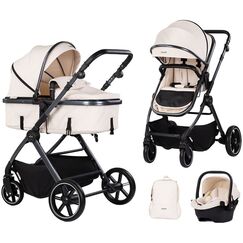 Carucior Chipolino Pearl 3 in 1 cashmere, Culoare: Bej, Model: 3 in 1  - ExclusivMAG.ro