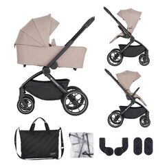 Carucior 2 in 1 Petite&Mars Scout, Pana la 22 kg, 0 luni+, Crem Cappuccino, Culoare: Crem, Model: 2 in 1  - ExclusivMAG.ro