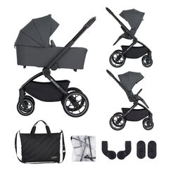 Carucior 2 in 1 Petite&Mars Scout, Pana la 22 kg, 0 luni+, Gri, Culoare: Gri, Model: 2 in 1  - ExclusivMAG.ro