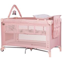 Patut pliabil Chipolino Luna - powder pink, Culoare: Roz, Dimensiuni: 120x60  - ExclusivMAG.ro