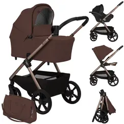 Carucior 3 in 1 Lionelo Carmine - Ciocolatiu, Culoare: Maro, Model: 3 in 1  - ExclusivMAG.ro