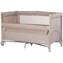 Patut pliabil Chipolino Relax latte linen cu laterala culisanta, Culoare: Crem, Dimensiuni: 120x60  - ExclusivMAG.ro