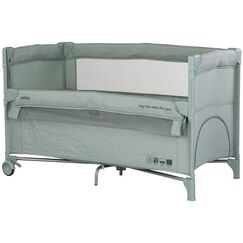 Patut pliabil Chipolino Relax matcha linen cu laterala culisanta, Culoare: Turcoaz, Dimensiuni: 120x60  - ExclusivMAG.ro