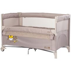 Patut pliabil Chipolino Relax Tiger latte cu laterala culisanta, Culoare: Crem, Dimensiuni: 120x60  - ExclusivMAG.ro