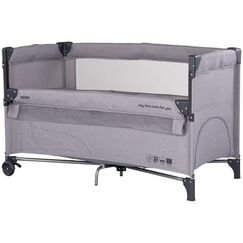 Patut pliabil Chipolino Relax platinum linen cu laterala culisanta, Culoare: Gri deschis, Dimensiuni: 120x60  - ExclusivMAG.ro