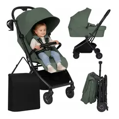 Carucior 2 in 1 Lionelo Sia Flex - Verde, Culoare: Verde inchis, Model: 2 in 1  - ExclusivMAG.ro