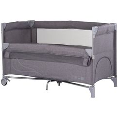 Patut pliabil Chipolino Relax charcoal linen cu laterala culisanta, Culoare: Gri, Dimensiuni: 120x60  - ExclusivMAG.ro