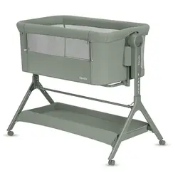 Patut co-sleeper Lionelo Leonie Plus - Verde, Culoare: Verde inchis, Dimensiuni: 80x50  - ExclusivMAG.ro
